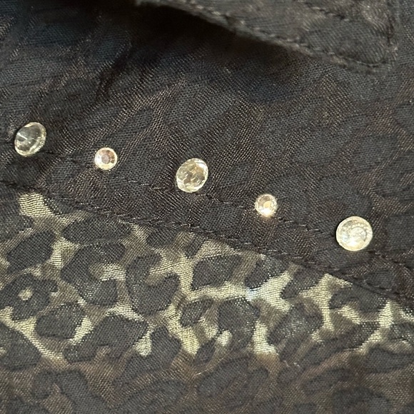Cumberland Outfitters Western Shirt Snap Button Down Rhinestone 1X - Picture 2 of 6